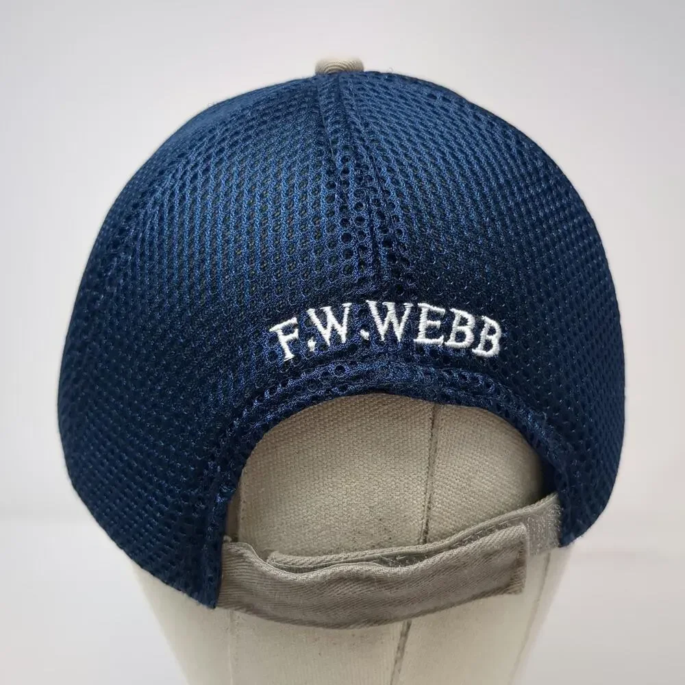 F.W. Webb PurePro Baseball Cap Beige Blue OSFM Mesh Strapback Embroidered Hat